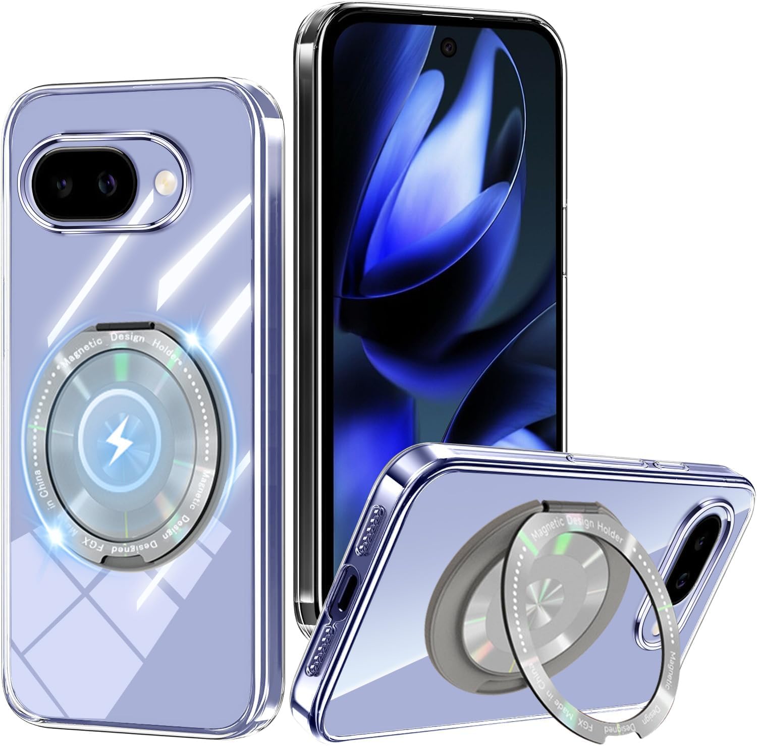 NISIILNG For Google Pixel 9a ケース クリア リング グーグルピクセル9a カバー 耐衝撃