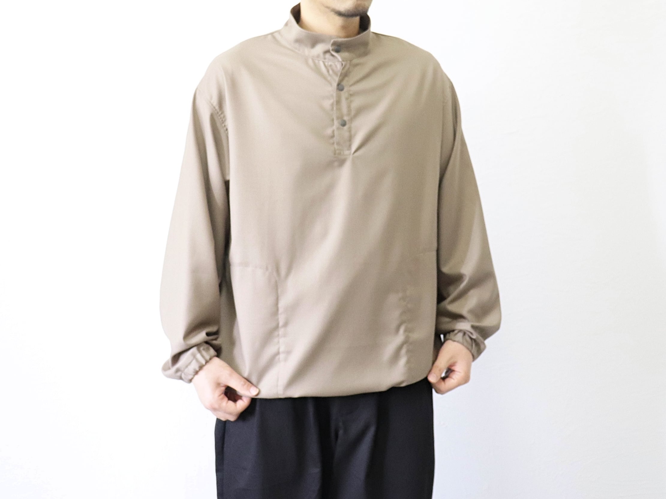 MANUAL ALPHABET / CLEAR TWILL SNAP TEE - MOCHA マニュアル