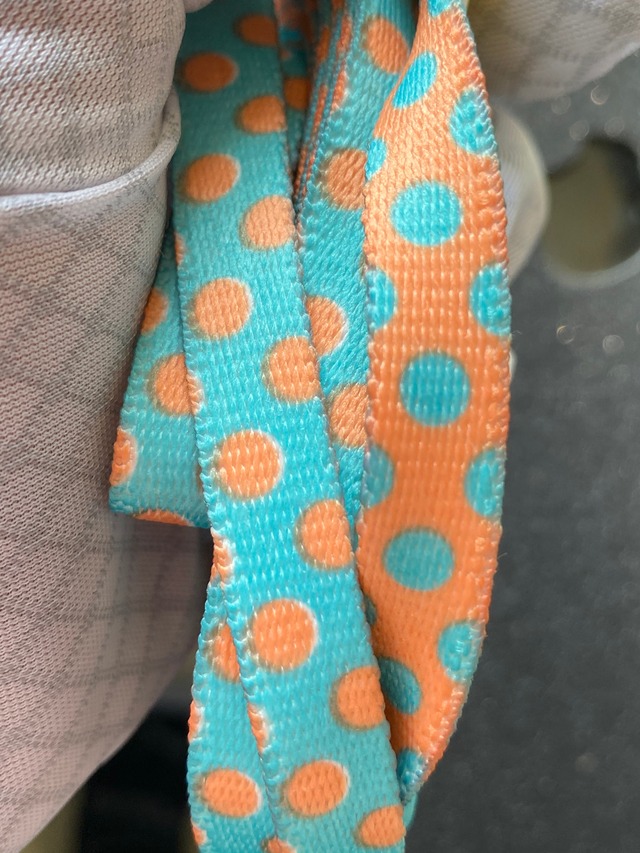 ブルー/メロン水玉  ステップインハーネス＋リードセット XSサイズ - Yellow Dog Design