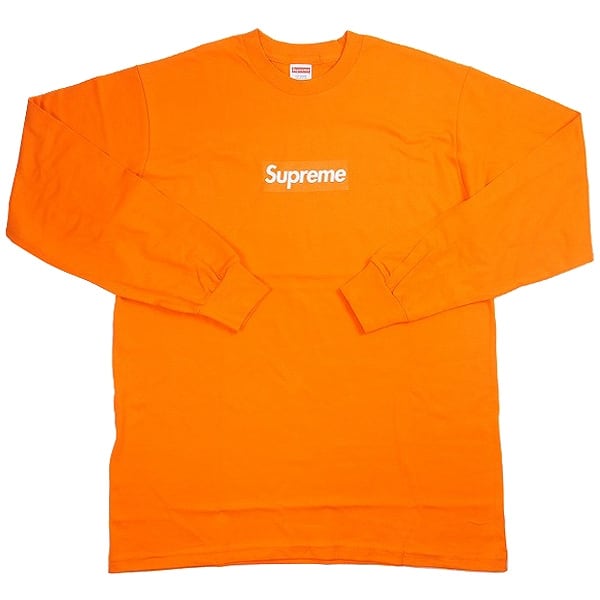 supreme box logo l/s tee オレンジロンT
