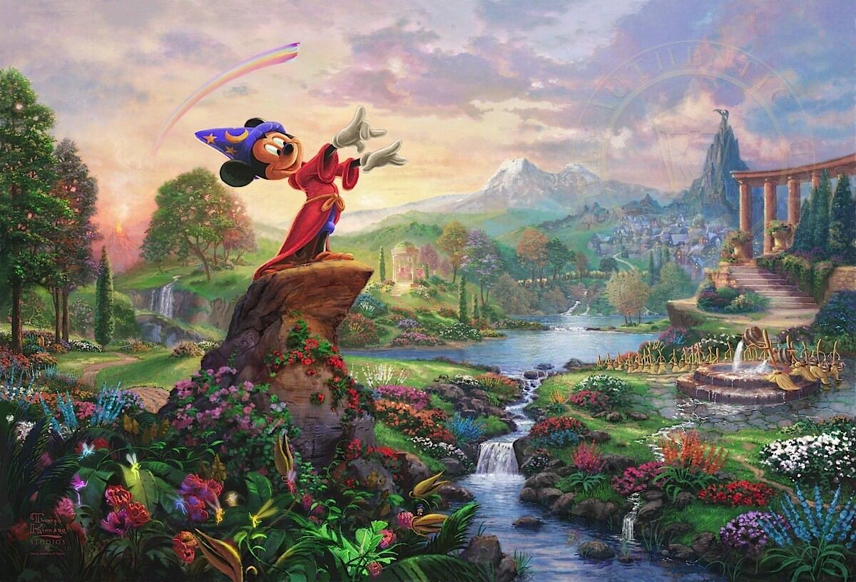 ディズニー ファンタジア ミッキーマウス】光る絵画ヴィンテージ