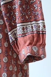 Indian cotton terracotta with lavender dress