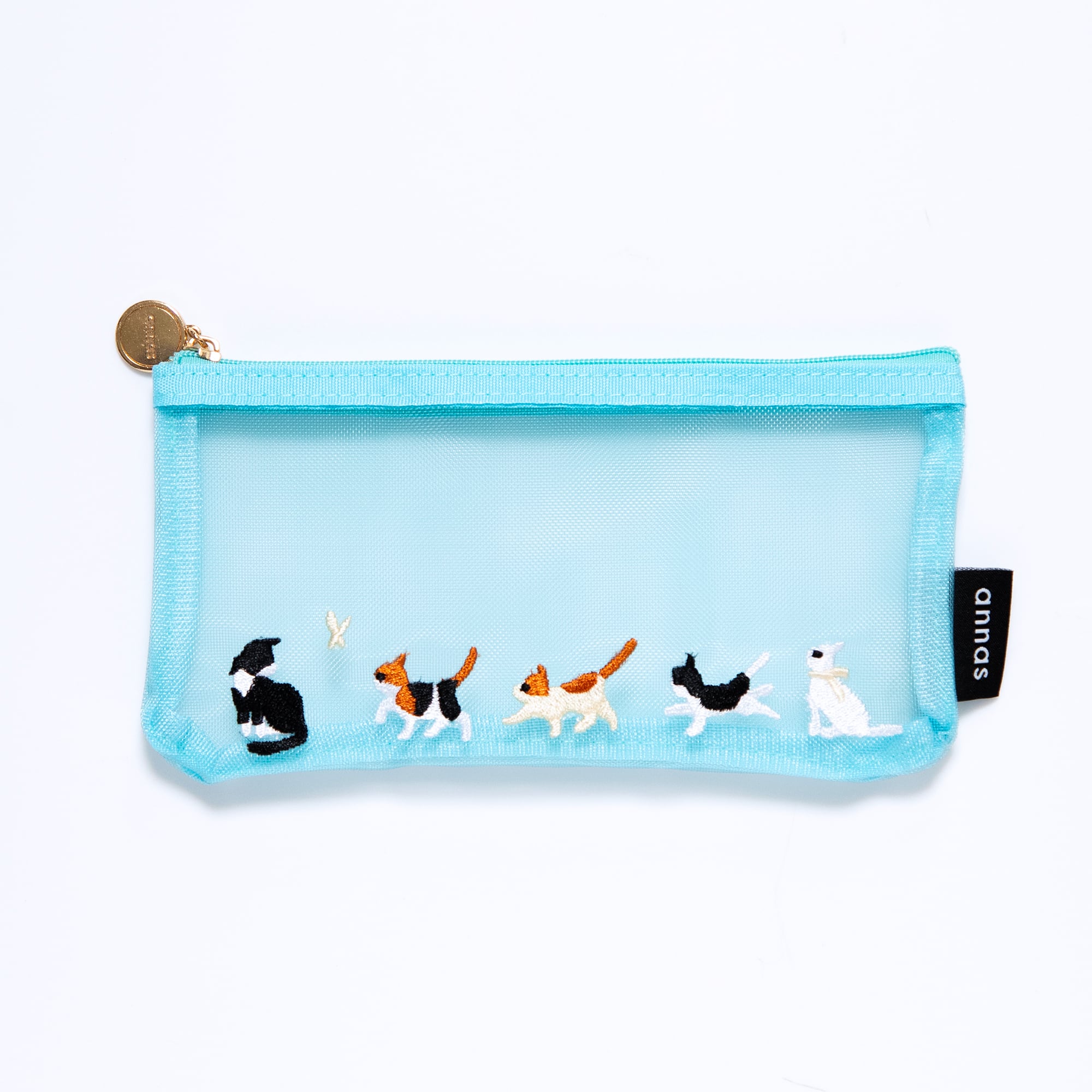 annas刺繍文具】刺繍メッシュペンポーチ｜ネコ | Net store アンナとラパン