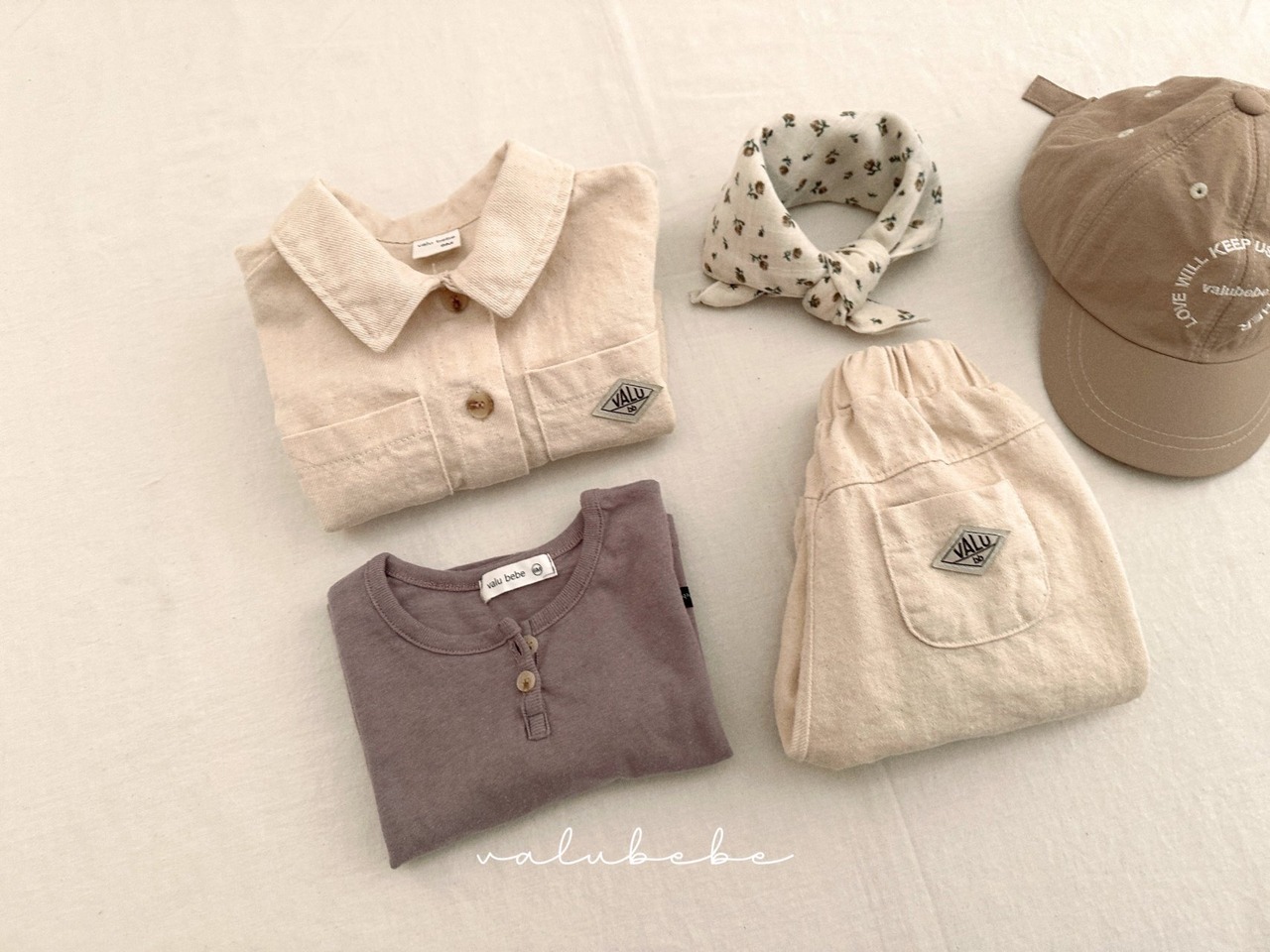 【valu bebe】ワッペンポイントシャツジャケット クリーム 70〜110cm - 15