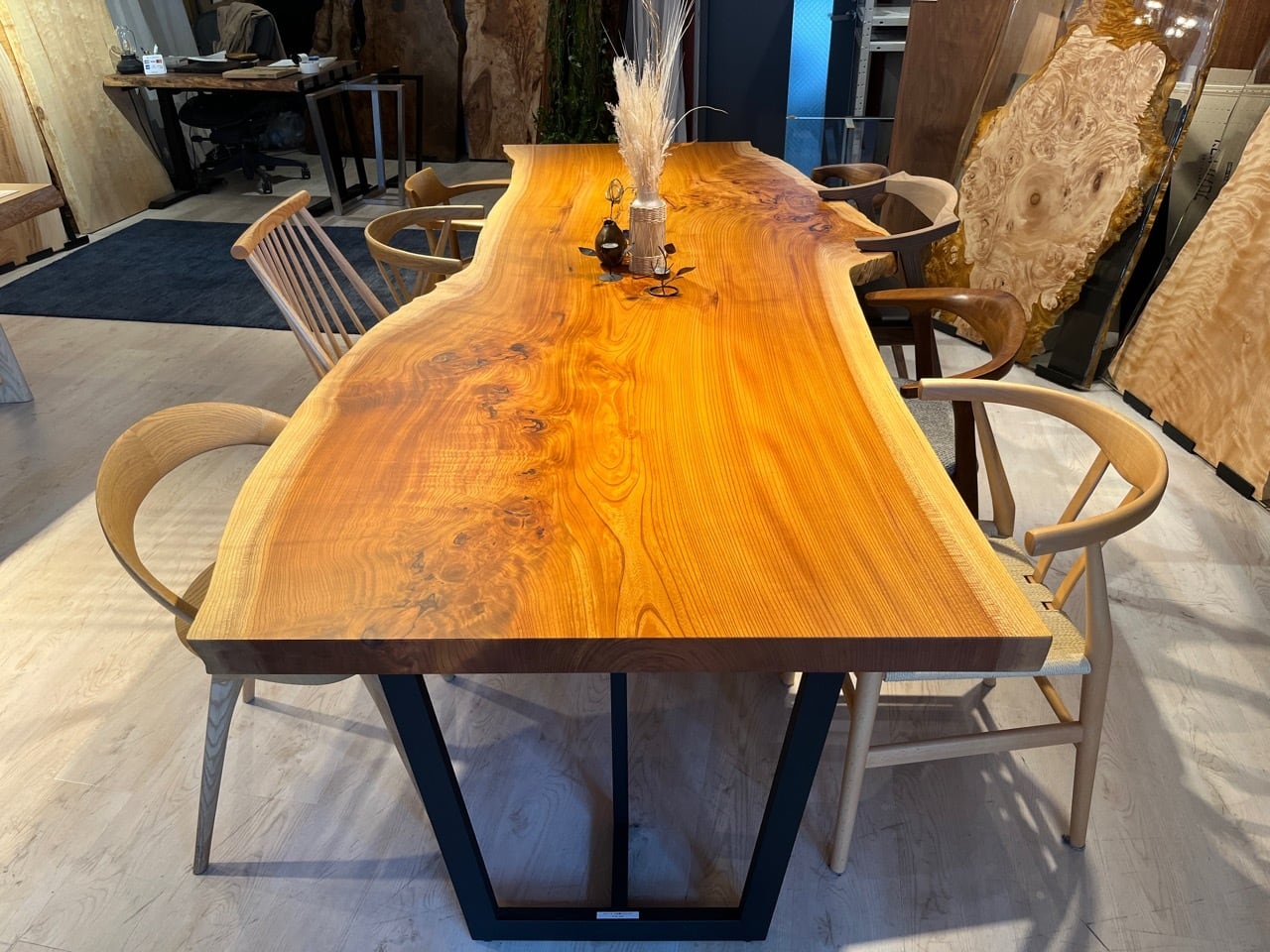 欅（ケヤキ）_2800×930-1100-1040×55_青山店_テーブル天板/一枚板