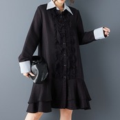 フロント フリル シャツワンピース  00376