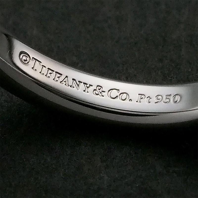 ティファニー TIFFANY&Co. 3Pダイヤ フラットバンド リング 14号 Pt950