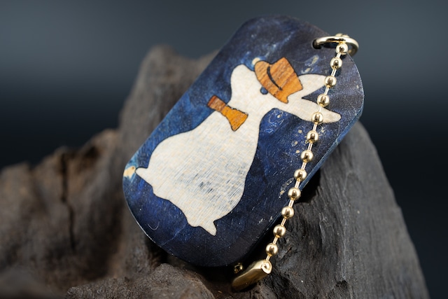 【カナダの象徴】 ハードメープル 瘤杢 スタビライズウッド ドッグタグ 象嵌 三月ウサギ