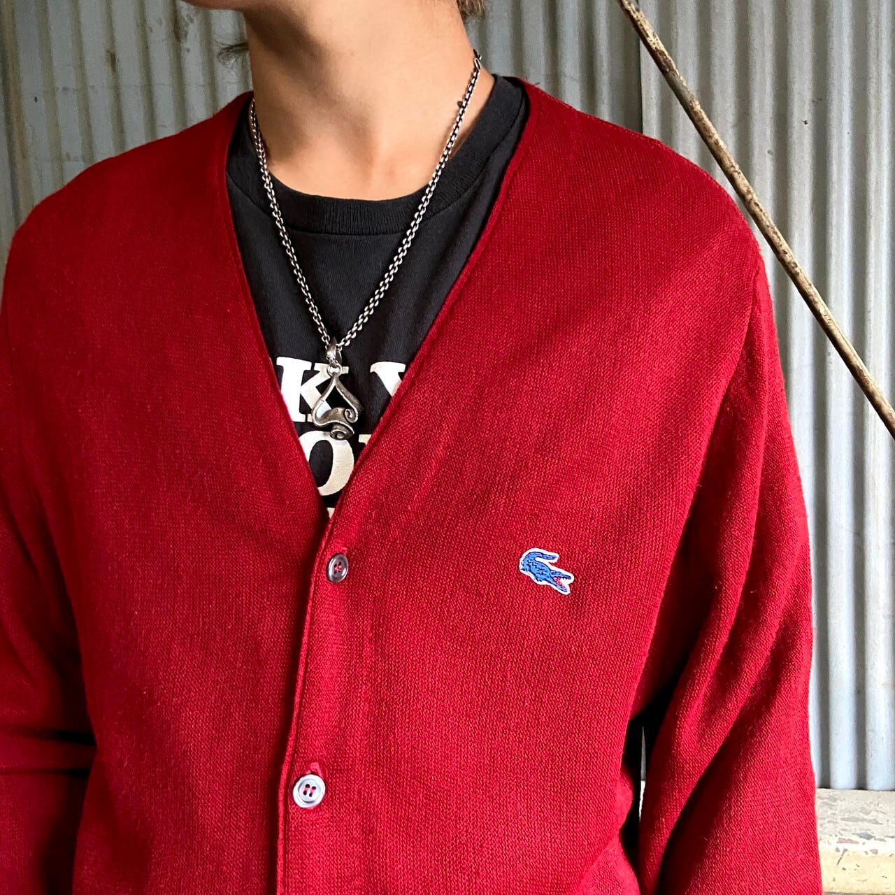 70年代 ビンテージ Izod Lacoste アイゾッド ラコステ ワインレッド アクリルニットカーディガン メンズl 古着 70s ヴィンテージ ビンテージ 赤色 ニットセーター Al2110 Cave 古着屋 公式 古着通販サイト