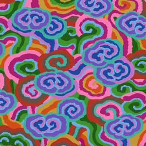 8/21発売！USAコットン Kaffe Fassett（布幅X50cm単位カット）Cloud Scrolls PWPJ138.DEEP）