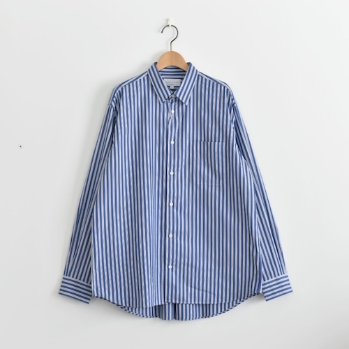 【Unisex】 MANUAL ALPHABET  |  80/2 BLUE STRIPE REGULAR COLLAR SHIRT　マニュアルアルファベット  |  レギュラーカラー マルチストライプシャツ