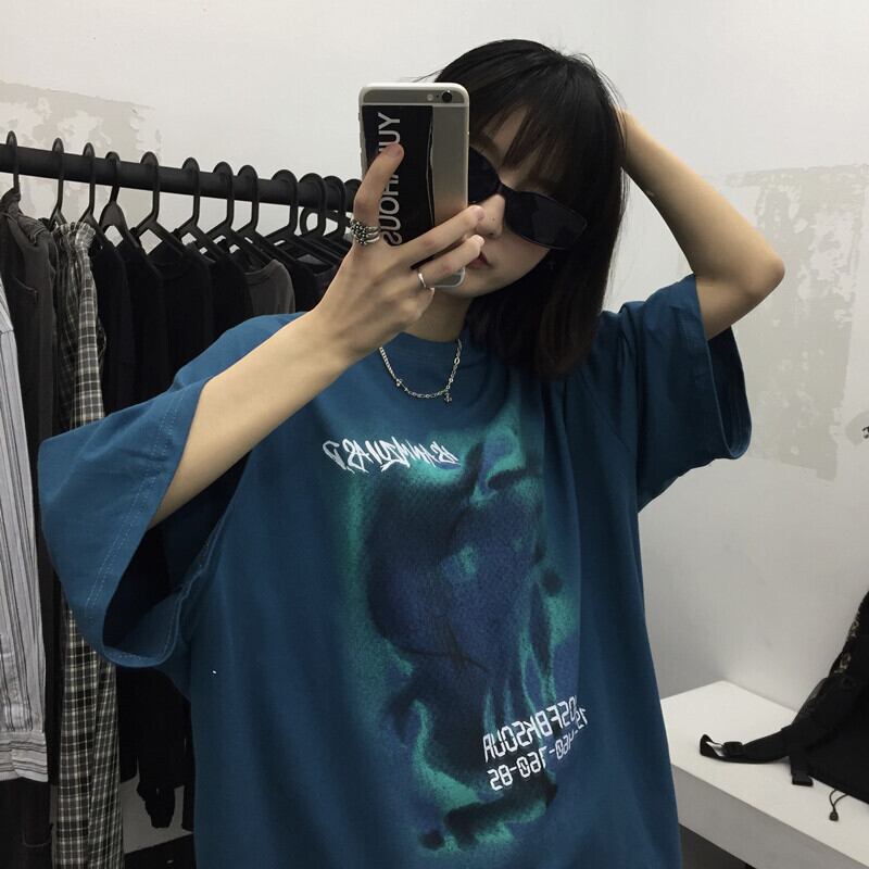 スタイルルーズプリントカジュアルTシャツ トップス ストリート ケッペル73727503544