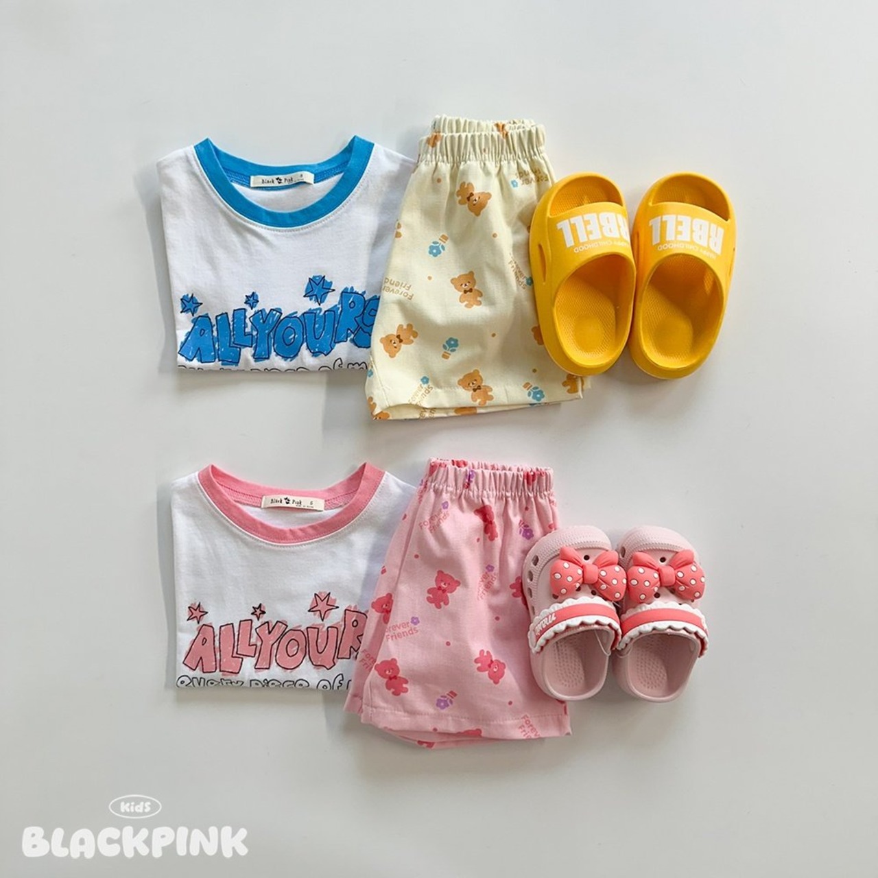 [BLACKPINK] Cotton Candy Bear Shorts (2XL) / [블랙핑크] 솜사탕베어반바지 (2XL)