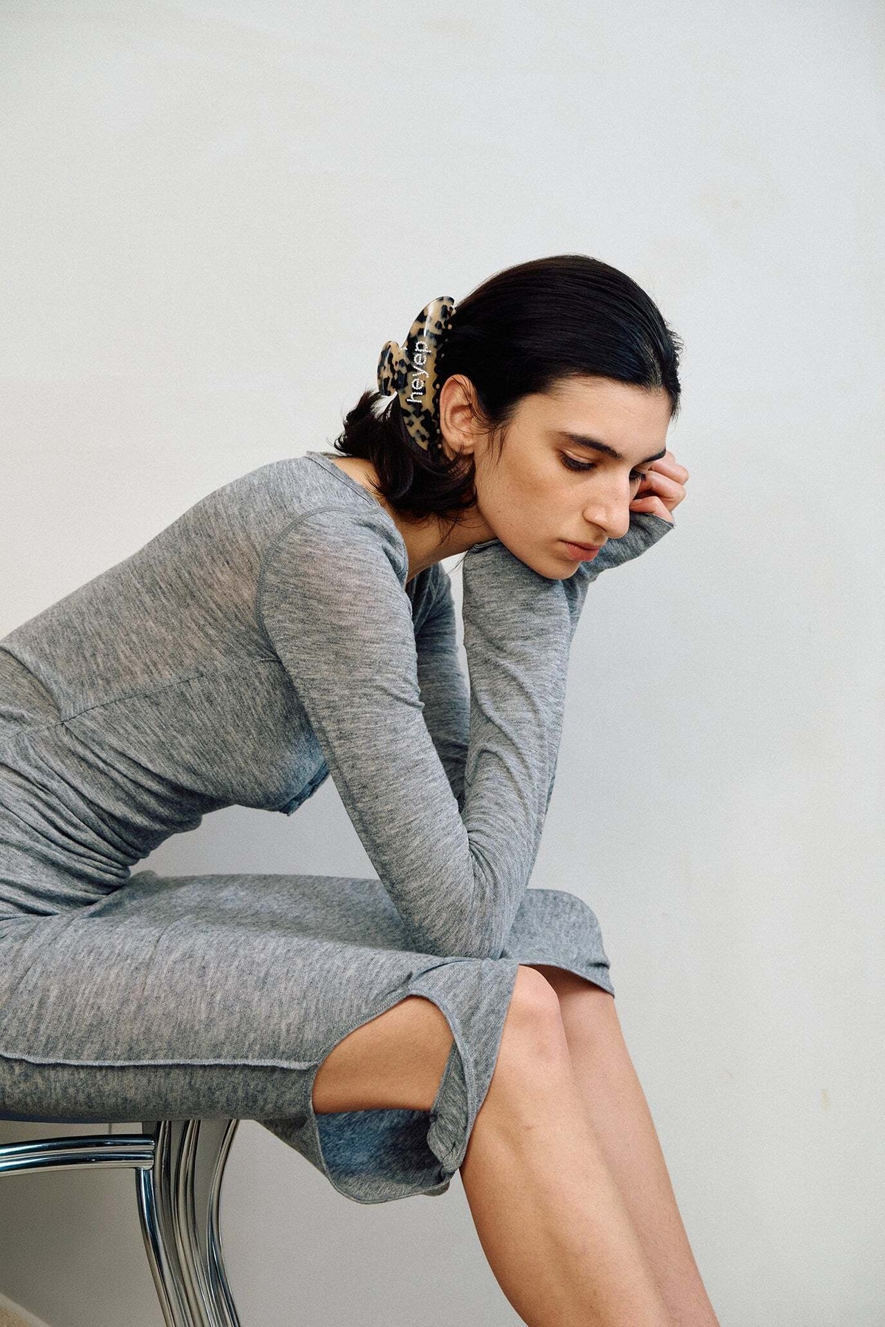 【S6SS】heyep へイップ  / Fine Rhinestone Logo Hair Clip / ヘアクリップ - 2