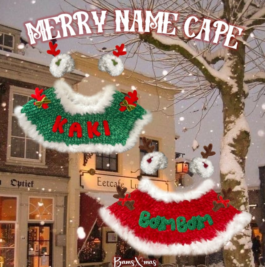 予約【Bam’studio】Merry Name Cape (2Color)