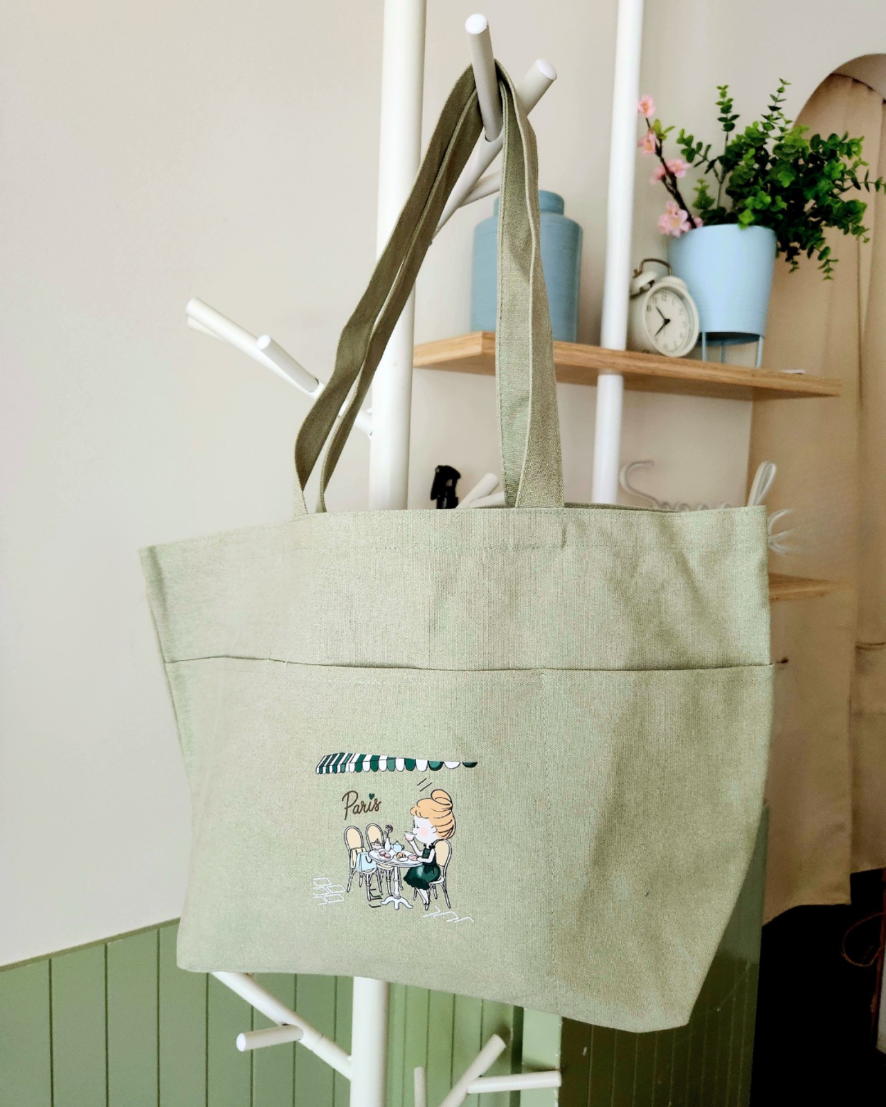 【8/31まで】cafe_フレンチ トートバッグ（大） - 3