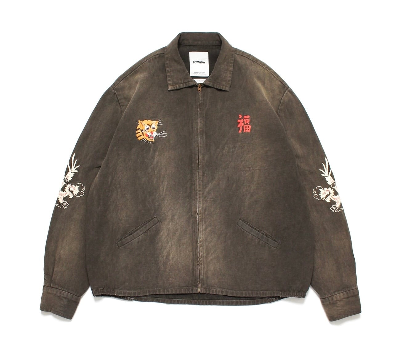 BOWWOW BEATLE MANIA SATIN SPORTS JACKET BROWN×BEIGE | BASE LINE