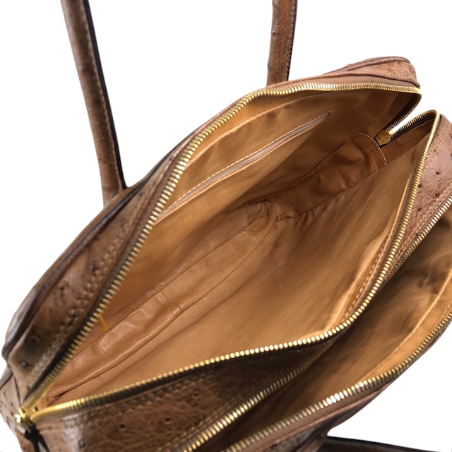 LOEWE ロエベ ハンドバッグ ブラウン アナグラム オーストリッチ vintage ヴィンテージ オールド pztb8z