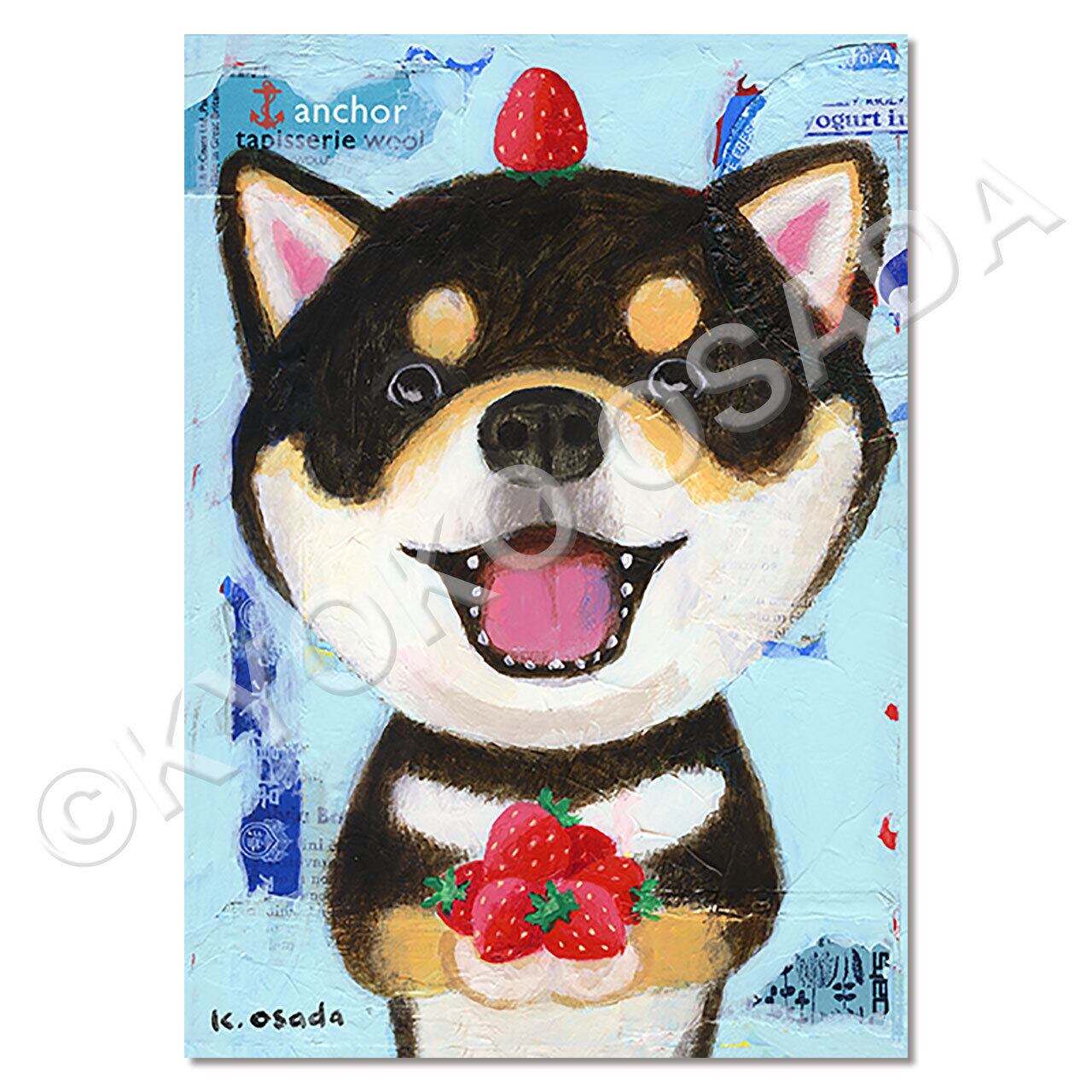 苺と黒柴（A3poster） | モンキー・ハンズ ONLINE SHOP