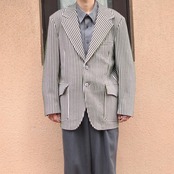 70's seersucker stripe tailored jacket