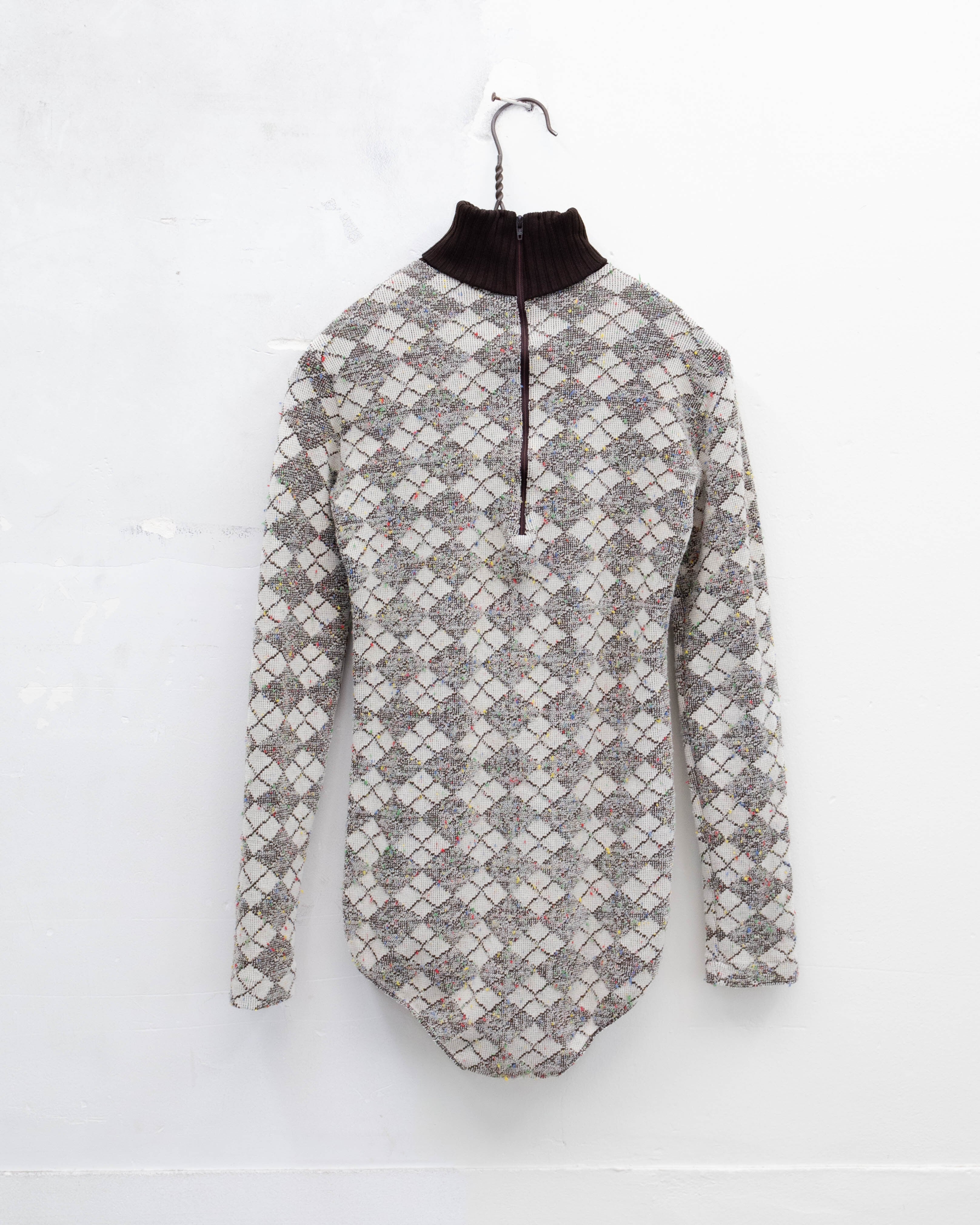 1970s argyle layered bodysuit | LUIK FINN