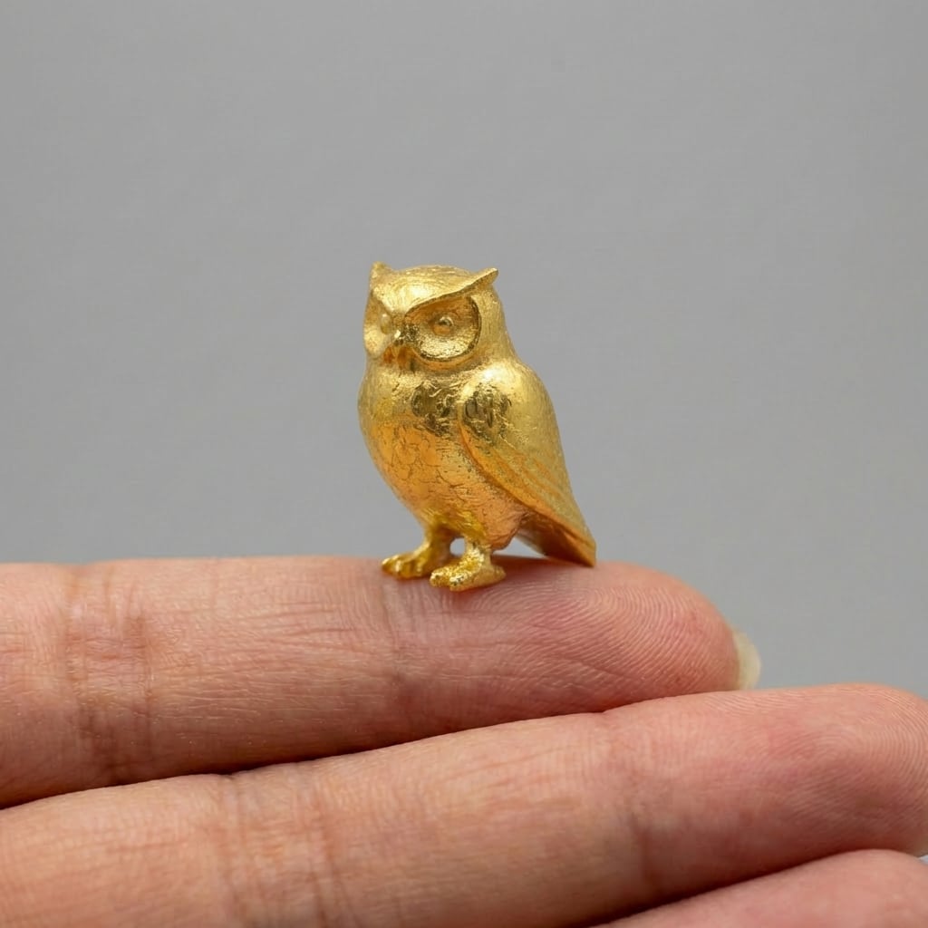 純金10g『フクロウ』モチーフ【JUNGOLD】ずっしり重い存在感