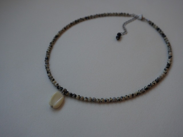 【 WAVE 】Dalmatian Jasper  necklace × shell necklace