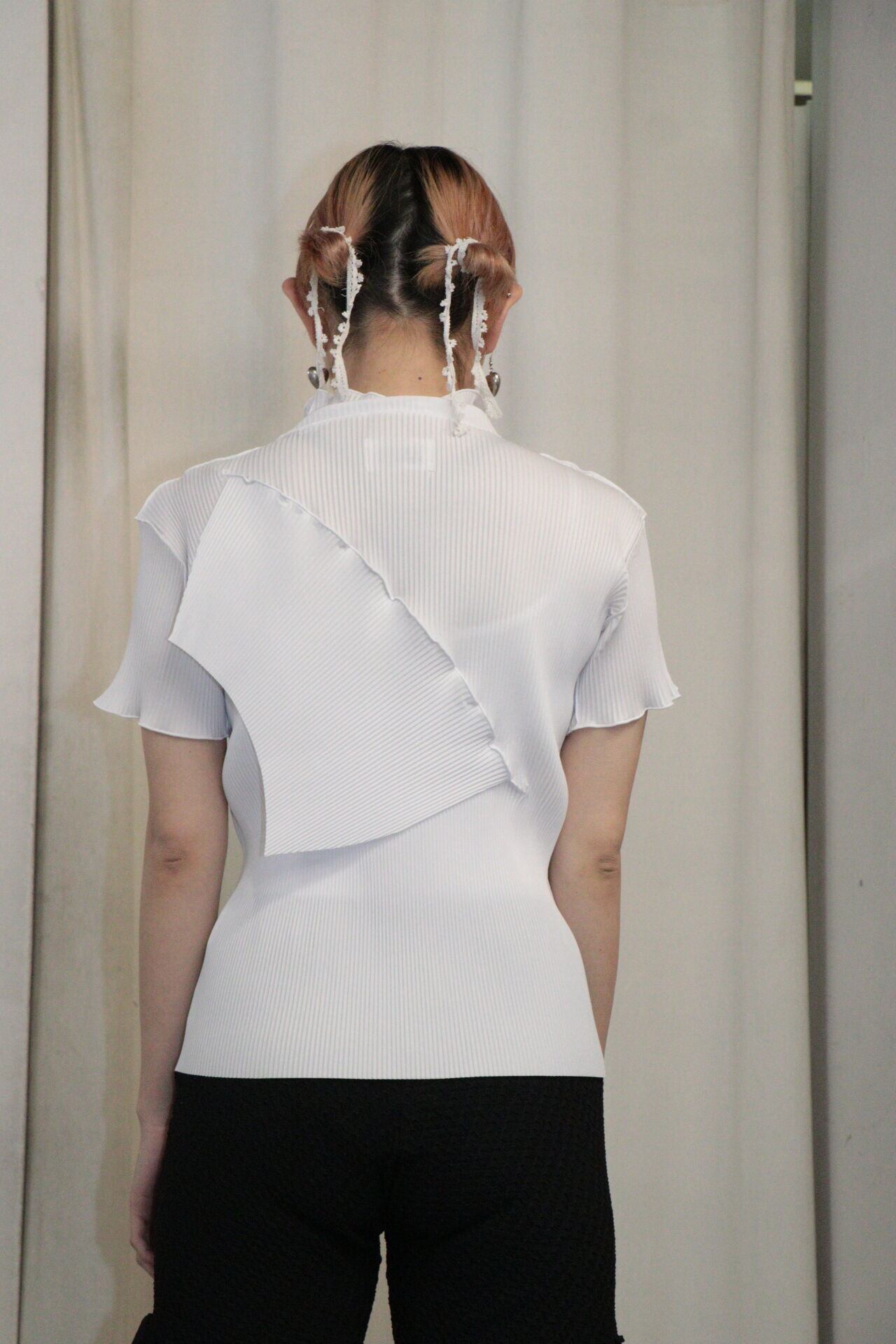 kotohayokozawa Short sleeve top High neck type (WHITE) TD23S-P04