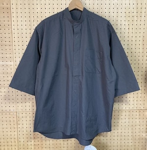 BURLAP OUTFITTER　3/4 B.C. SHIRT　バーラップアウトフィッター　サプレックスナイロン　バンドカラー シャツ　チャコール  / ブラック