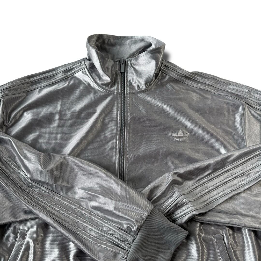 ♾adidas♾ shiny silver color double zip design track jacket ♾adidas♾ shiny silver color double zip design track jacket