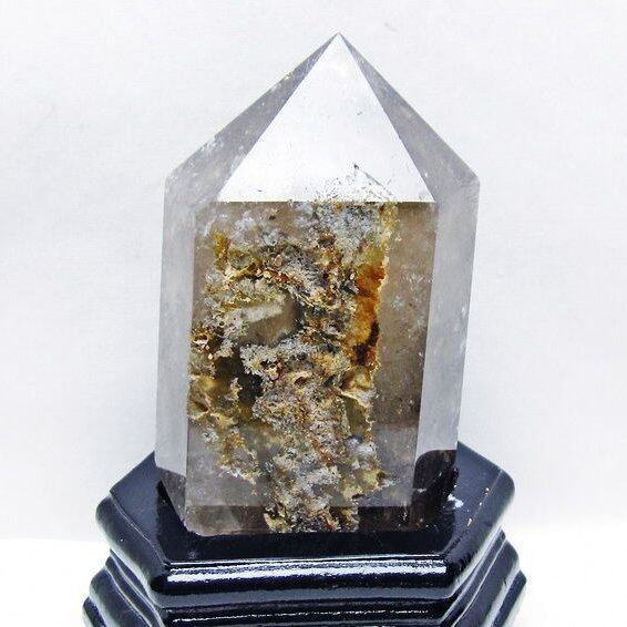 ガーデンクォーツ 六角柱 台座付属 一点物 152-3853