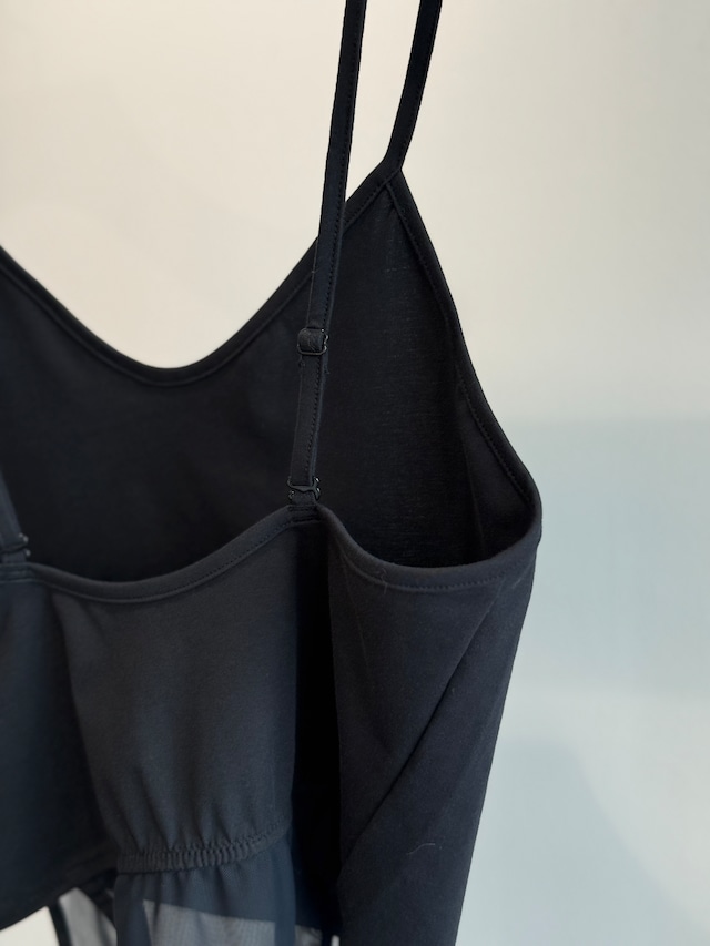 OVERNEATH/High-cut Bodysuit090 BLACK×BLACK