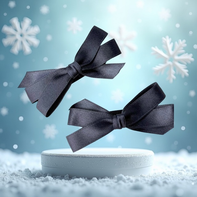 CLOSE SALE★ヘアリボンピン★サテン　￥660