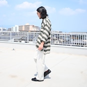 INTÉRIM / HYPER BIG VISCOSE STRIPE 60s OPEN COLLAR SHIRT