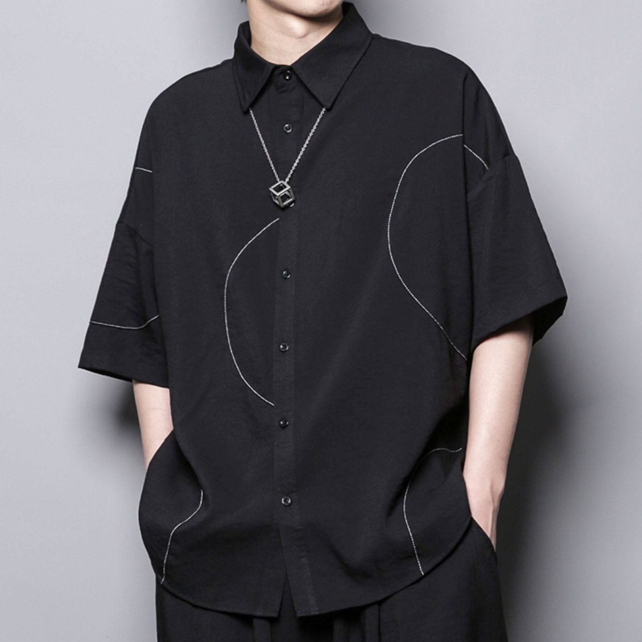 Japanese-style summer T-shirt with a dark aesthetic(MT1571)