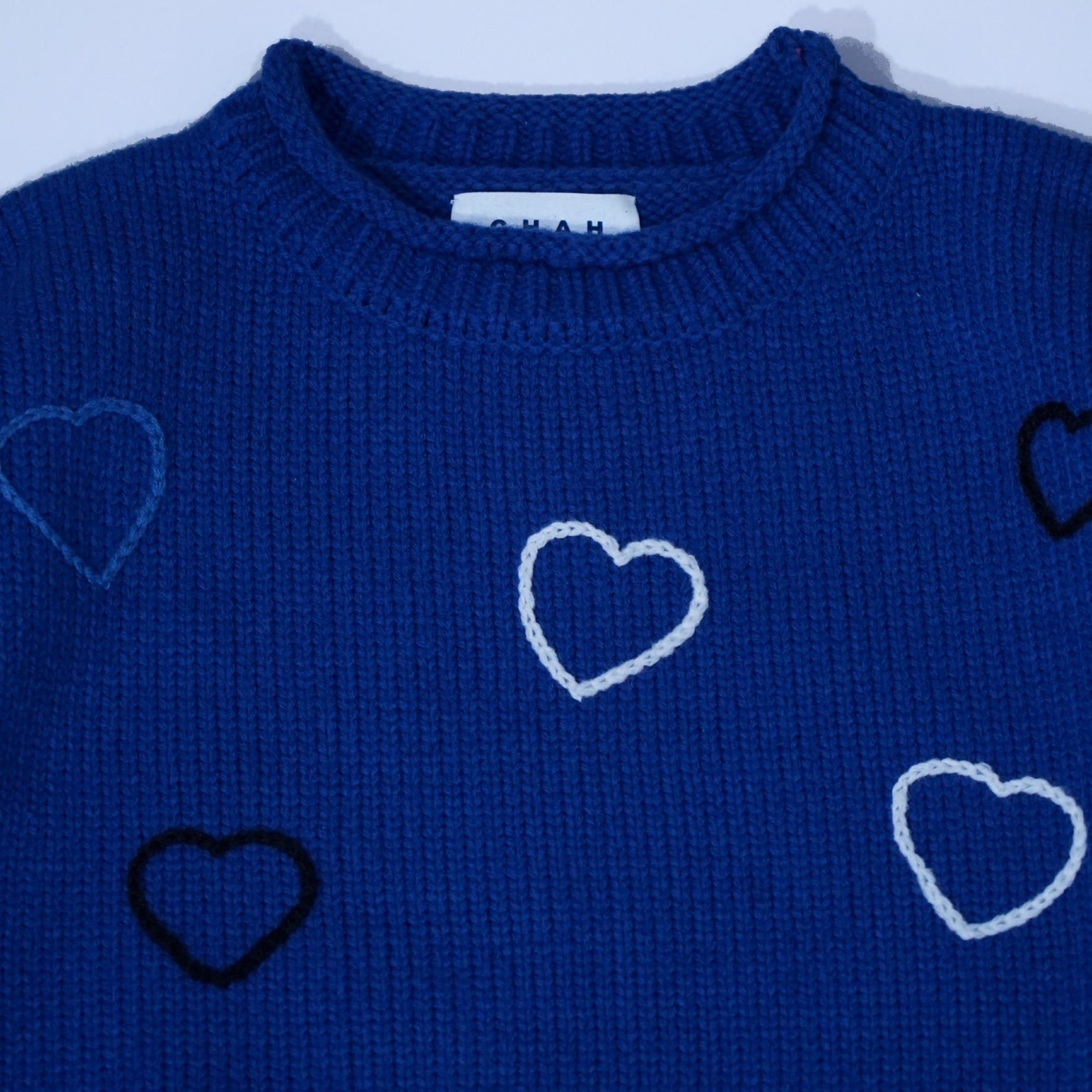 CC HAPPY HEARTFULL ROLL NECK KNIT -BLUE- | ChahChah | 公式通販