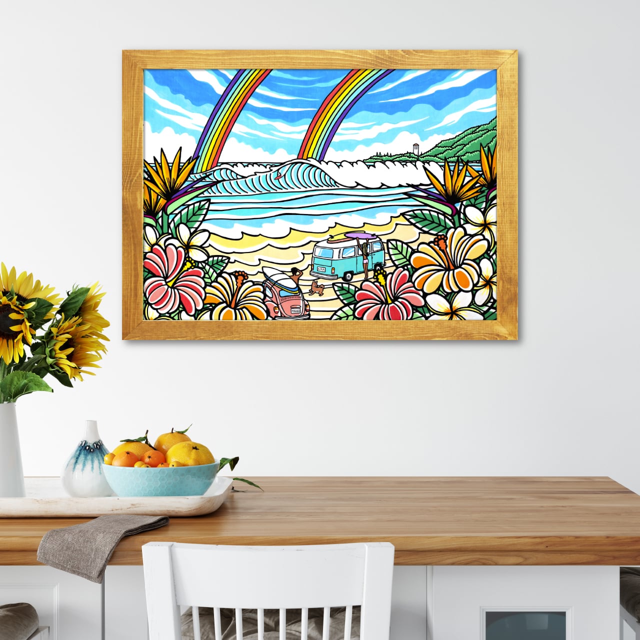 原画】Wood Panel B2 Size（Waimea Surf）with Frame | TAMO ART GALLERY