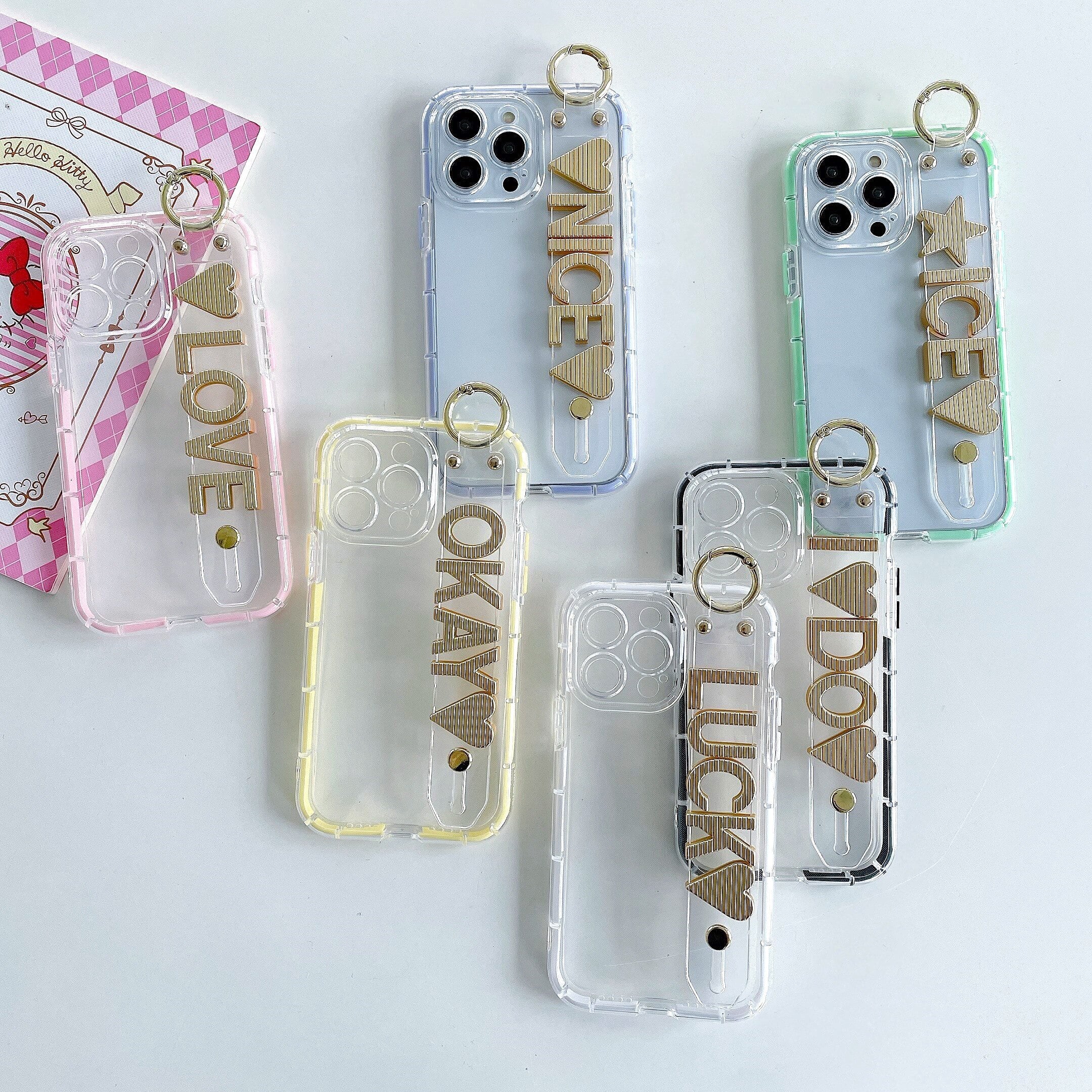 ショルダー付き クリア カスタム 名前入れ iPhoneケース