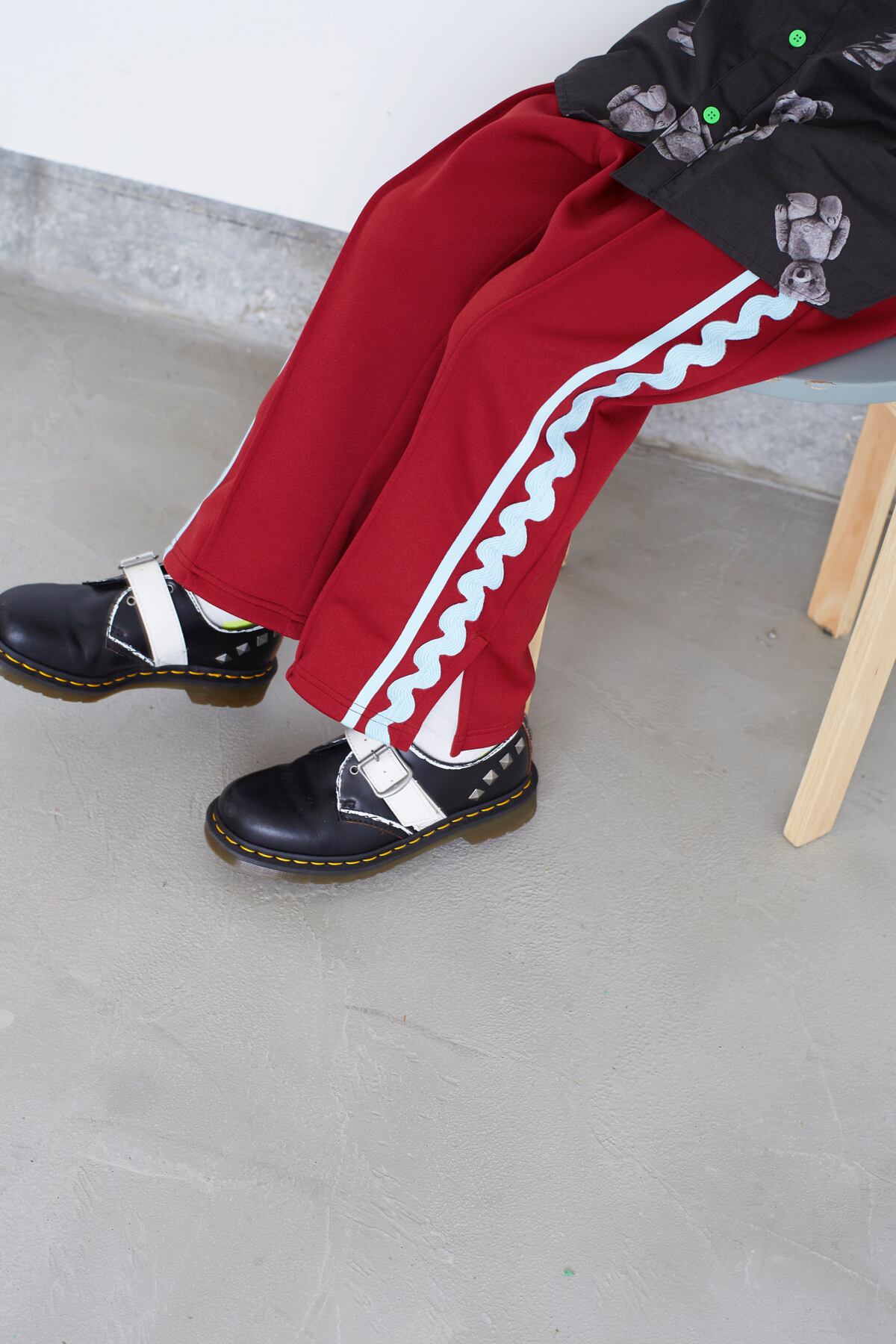 SIDE LINE JERSEY SLIT PANTS / F1 | frankygrow concept shop