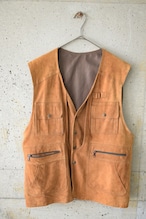 Hunting-style brown suede vest
