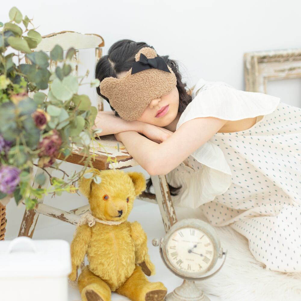 ふわくまちゃんアイマスク|ブラウン| 収納ポーチ付 | アイマスク専門店