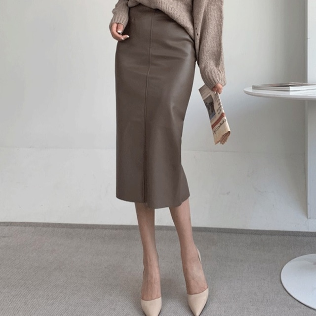 eco leather skirt（2color）＜sk536＞