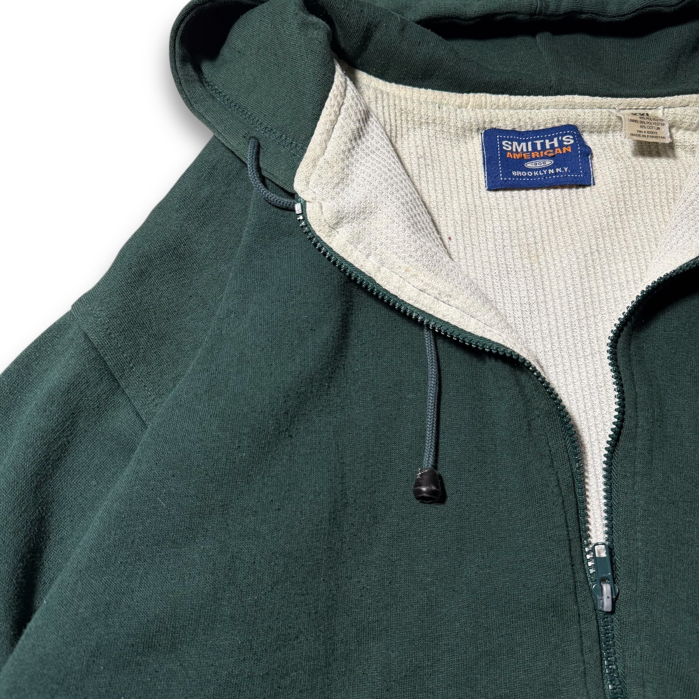 BIG SIZE Double Face Zip Up Hoodie 古着 サーマル フーディ ジップ