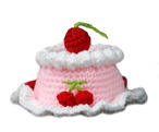 イチゴケーキ　編み物帽子