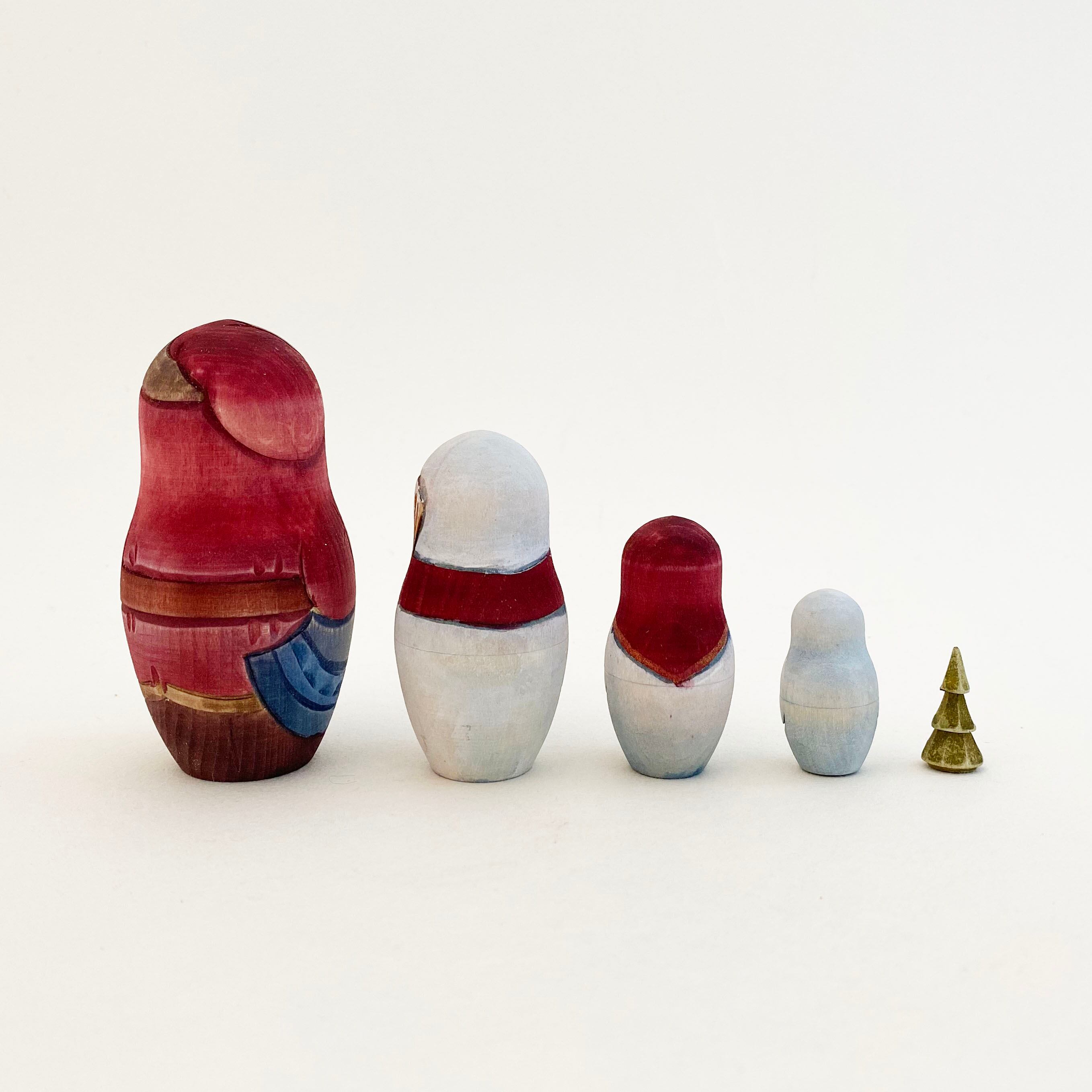 サンタ木彫マトリョーシカ(コブロフ工房/10個組)