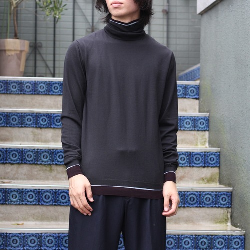 .HERMES WOOL DESIGN HIGH NECK KNIT/エルメスウールデザインハイネックニット2000000064789