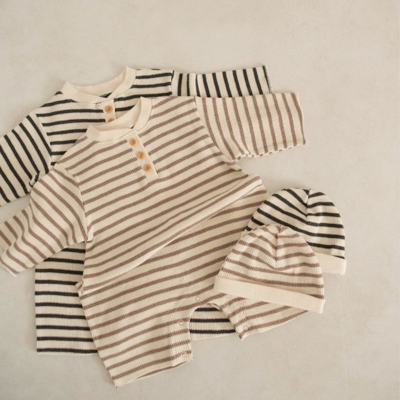 【BABY】2024新作 ボーダー柄ロンパース