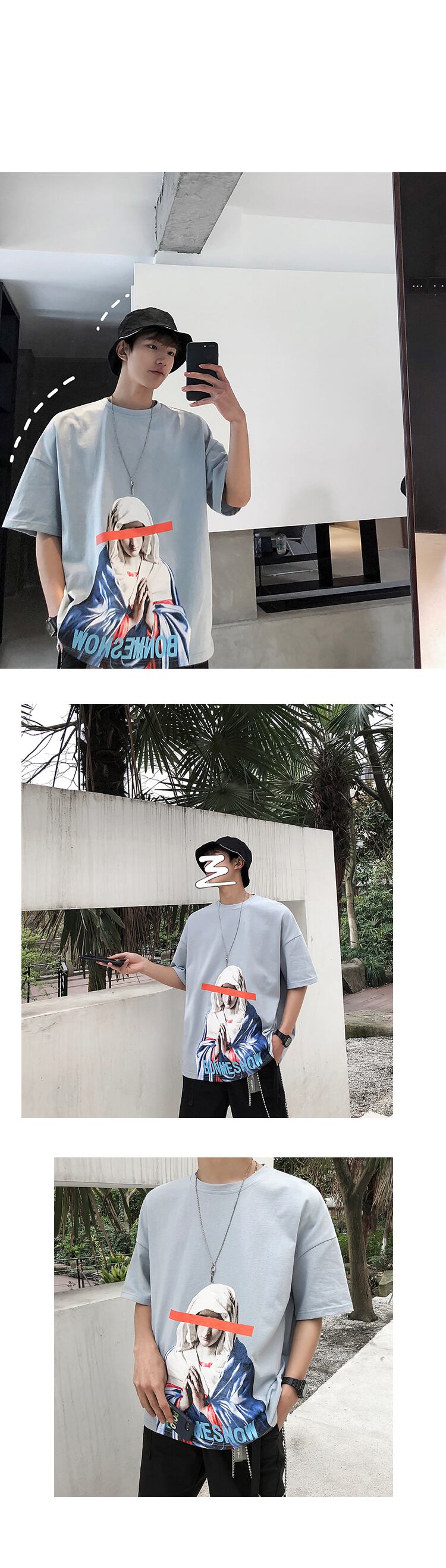 全3色 Tシャツ カットソー プリント カジュアル おしゃれ