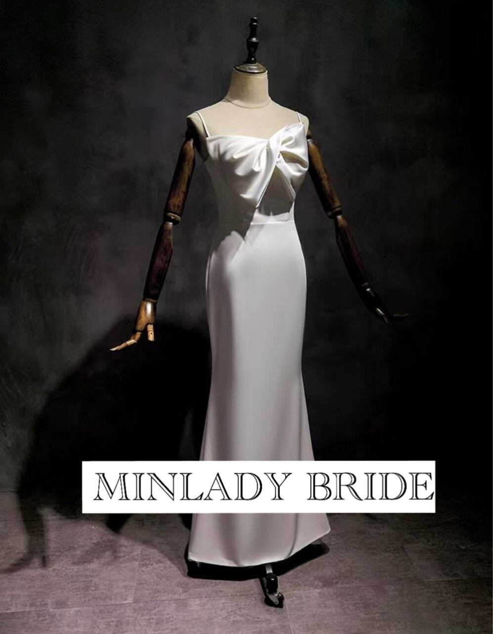 リボンキャミソールウェディングドレス 胸元リボン キャミソール ウェディングドレス | MINLADY BRIDE