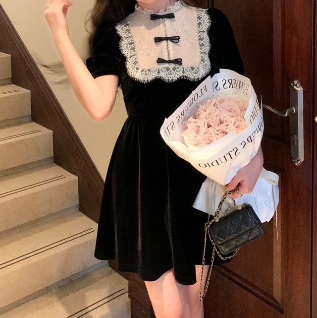 クラシカルドーリーチャイナボタンワンピース＊T072